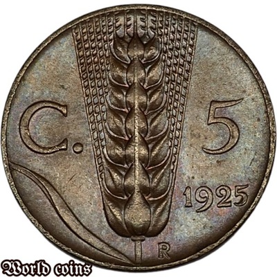 5 CENTESIMI 1925 WŁOCHY