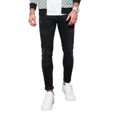 Pánske džínsové nohavice SKINNY FIT čierne P1060 XXL