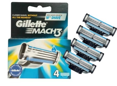 GILLETTE MACH3 OSTRZA WKŁADY NOŻYKI 4szt ORYGINAŁ