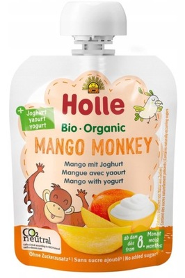 Holle BIO Mus Mango z Jogurtem Małpka Mango 8m