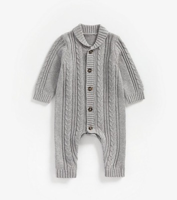 MOTHERCARE Rampers Sweterkowy Kombinezon Pajacyk bawełna 4,5 KG / 1m/ 56-62