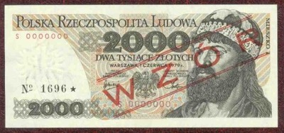 2000 zł. 1979 r. ser. S UNC WZÓR - PIĘKNY