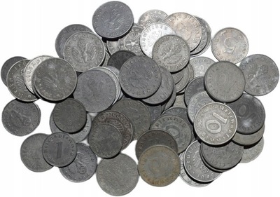 1 5 10 Reichspfennig 1940 - 1944 - LOT 10 sztuk