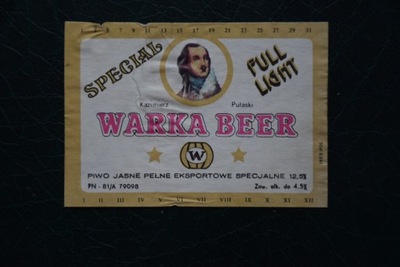 Stara etykieta z piwa Warka !!!