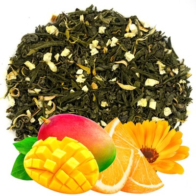 Herbata Zielona Mango Pomarańcza 100g
