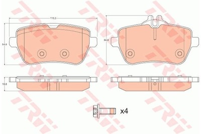 PADS BRAKE MERCEDES S-CLASS 13- GDB2014 TRW TRW GDB2014 SET  