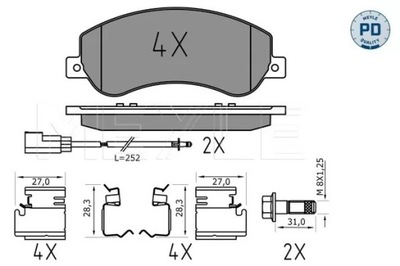 КОЛОДКИ HAM. FORD P. TRANSIT 06- DMC 3,3/3,5 0252448419/PD MEYLE