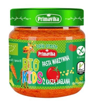 PASTA WARZYWNA Z KASZĄ JAGLANĄ BEZGLUTENOWA BIO