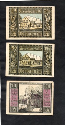 KOLEKCJA NIEMCY -- OBERBARNIM -- 1921 rok, 3 sztuki