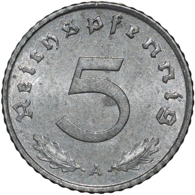 5 Reichspfennig 1943 A Stan I/-I Menniczy