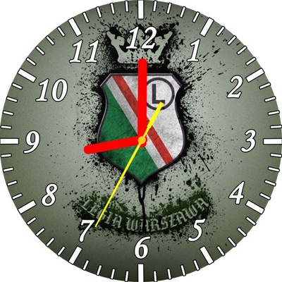 Zegar Ścienny z herbem drużyny Legia Warszawa