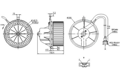 Nissens вентилятор воздуходувка vw transporter / carav фото №1