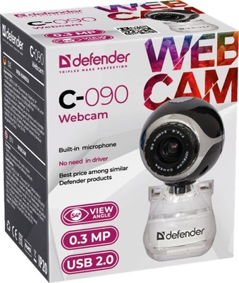 Kamera internetowa Defender C-090 0,3 MP USB Skype MSN Microsoft Teams