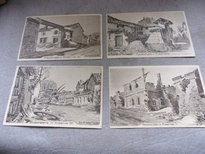 4 pocztówki PIERWSZA WOJNA ŚWIATOWA Feldpostkarte 1916 2