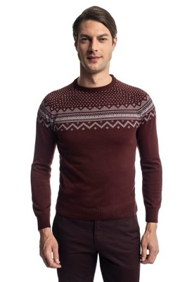 Sweter męski półgolf xmas anso bordo XL