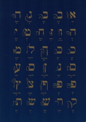 Notes Hebrew alphabet na okładce alfabet hebrajski