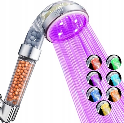 Słuchawka Prysznicowa LED Deszczownica, 7 Kolorów