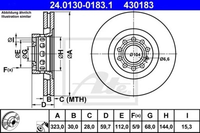 24.0130-0183.1 DISKU HAM.PRZOD AUDI A8 98-04 