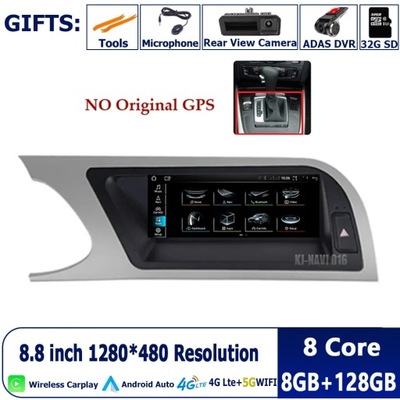 NAVEGACIÓN GPS ANDROID 13 RADIO DE AUTOMÓVIL PARA AUDI A5 B8 2009-2016 BLUETOOTH  