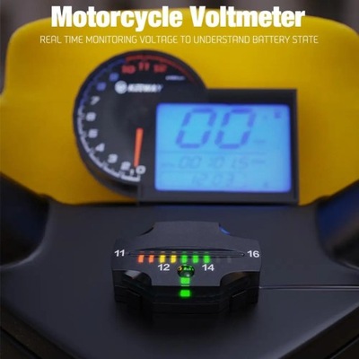 MOTORCYCLE VOLTMETER LED (СВІТЛОДІОД) 12V DIGITAL VOLTAGE METER MULTI-FUNCTION WA~80558