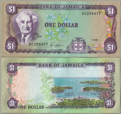 Jamajka 1 Dolar 1989 P-68Ac UNC