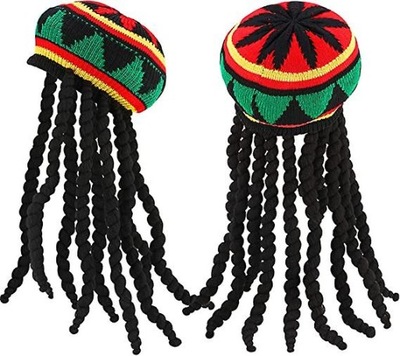 Czapka z Dredami Rasta Jamajka Bob Marley Reggae