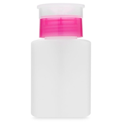 Dozownik z pompką - biały z różową nakrętką 150 ml na płyny