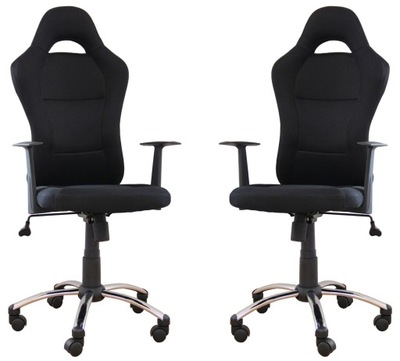 Krzesło Biurowe TERRY Czarne Obrotowe Tkanina Gamingowe Fotel