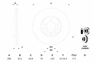 BOSCH ДИСКИ ТОРМОЗНЫЕ ТОРМОЗНЫЕ 2 ШТУКИ. ПЕРЕД CADILLAC BLS CHEVROLET VECTRA FIAT