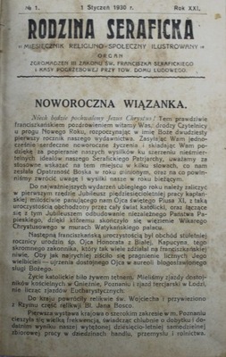 Rodzina Seraficka 10 numerów 1930 r.