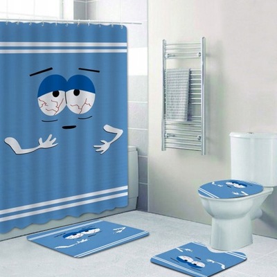 Funny Towelie Shower Curtain and Bath Rug Set for