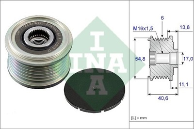 INA 535 0102 10 ALTERNADOR - EMBRAGUE JEDNOKIERUNKOWE  