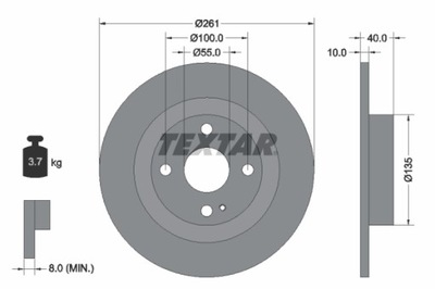 TEXTAR 92130200 ДИСК ТОРМОЗНОЙ