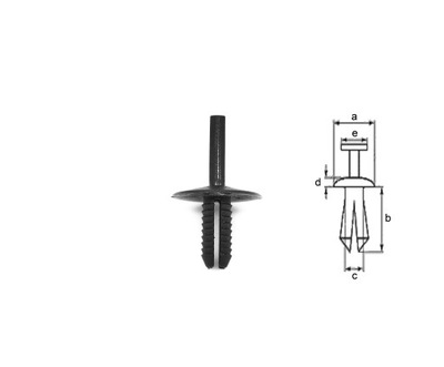 Кліпса штифт 6mm bmw 3 e36 e46 5 e34 e39 x5 e53 фото №1