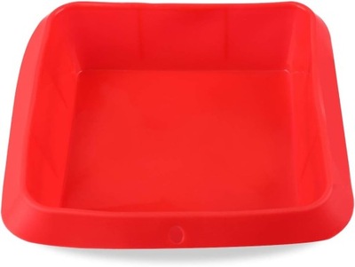 BELMALIA Silikonowe naczynie forma do pieczenia lasagne czerwona 20 x 20 cm