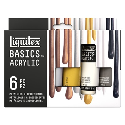 Farby akrylowe Liquitex Metallic, 6 x 22 ml