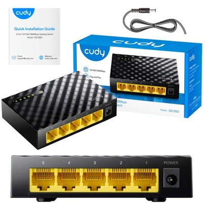 5-portowy gigabitowy przełącznik LAN SWITCH Cudy GS105D