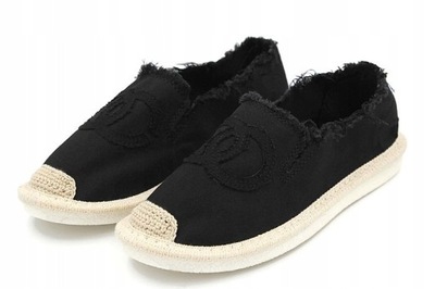 CZARNE ESPADRYLE CHANELKI 38