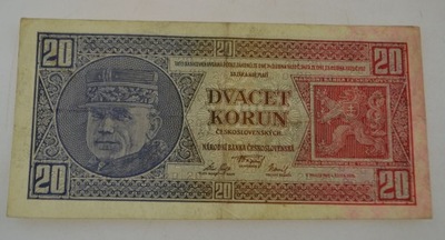 Czechosłowacja - Banknot - 20 Koron - 1926 rok