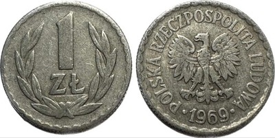 Moneta 1 zł złoty 1969 r ładna
