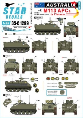 Star Decals 35-C1299 1/35 M113 APCs in Vietnam