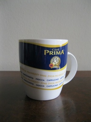 STARY KUBEK DO KAWY Z NAPISEM CAFE PRIMA