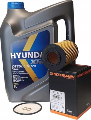 HYUNDAI KIA 2.0CRDI FILTER + OIL 5W40 6L ORIGINAL  