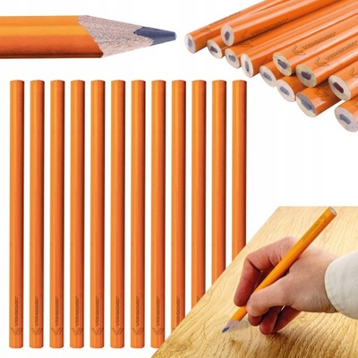 OŁÓWKI STOLARSKIE ZESTAW 12 sztuk paczka ołówków ciesielskich budowlanych
