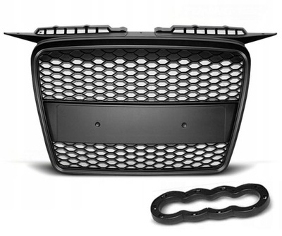 Audi a3 8p 05-08 решітка радіатора решітка радіатора rs чорний матовий plaster стільники тюнінг фото №1