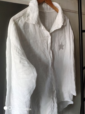 Śliczna tunika koszula na lato biała one size LEN