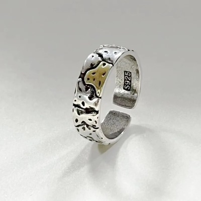 Vintage Irregular Adjustable Open Ring For Men Ret