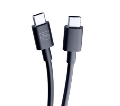 Kabel Przewód 3mk Hyper USB-C do USB-C 100W 1.2 metra Czarny