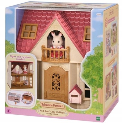 PRZYTULNY DOMEK WIEJSKI Z CZERWONYM DACHEM SYLVANIAN FAMILIES