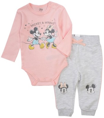 BODY MINNIE MICKEY ZESTAW SPODNIE róź 18m R041i